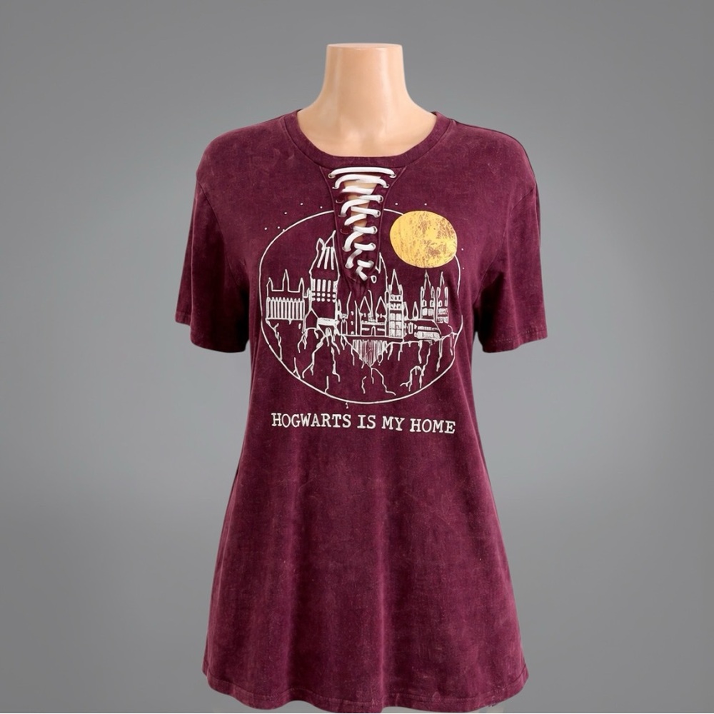 Harry Potter “Hogwarts Is My Home” Lace-Up Graphic Tee - Picture 11 of 15